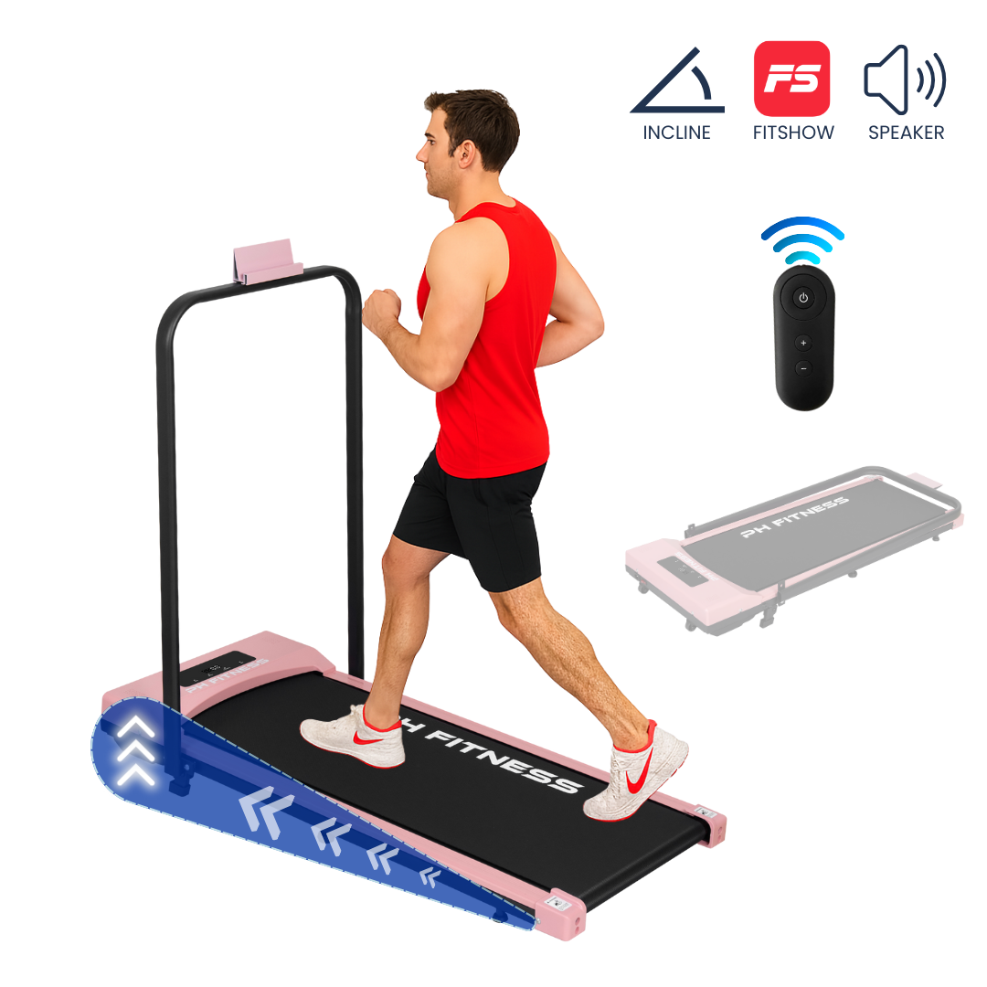 Loopband – 8 km/u - Incline & Handmatige Helling – Zwart of Roze – Walking Pad – Loopband voor Thuis – Wandelband