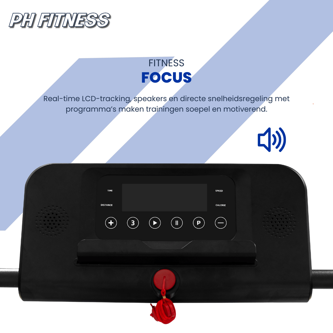 PH Fitness Loopband – 10 km/u – Incline & Handmatige Helling – Opvouwbaar / Inklapbaar – CR - A1F - 2 – Black / Zw - PH Fitness