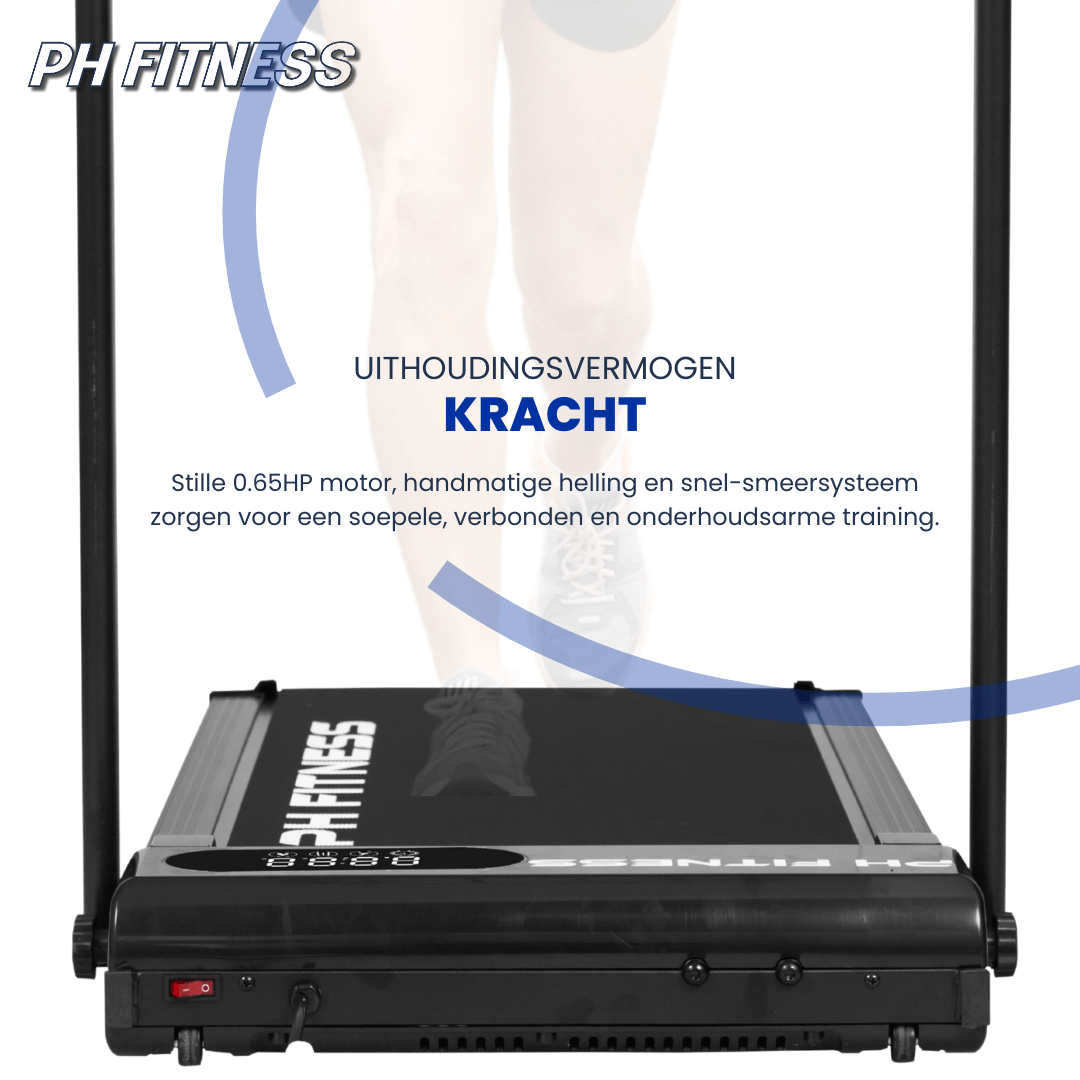 PH Fitness Loopband – 8 km/u – Incline & Handmatige Helling – Opvouwbaar / Inklapbaar – CR - B1FS – Black / Zwart - PH Fitness