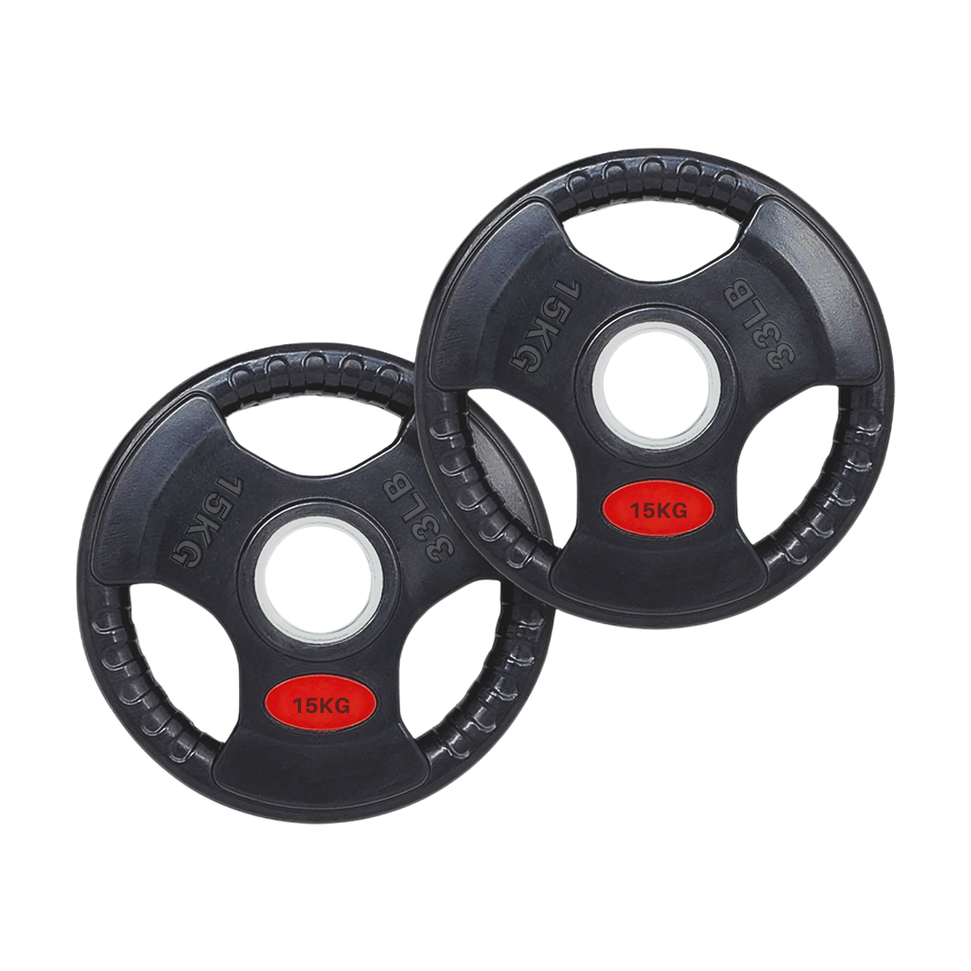 Set van twee PH Fitness tri-handle halterschijven van 15 kg