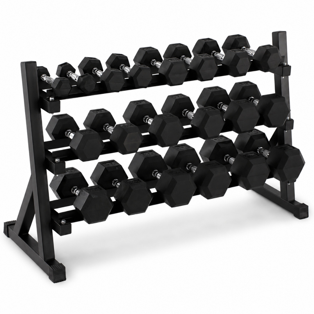 Hexa Dumbbell Set - 2 t/m 20KG met Dumbbell Rack