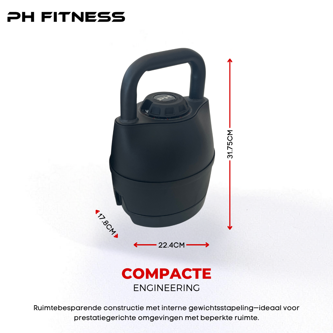 Verstelbare Kettlebell 6-in-1 (3,5–18 kg)