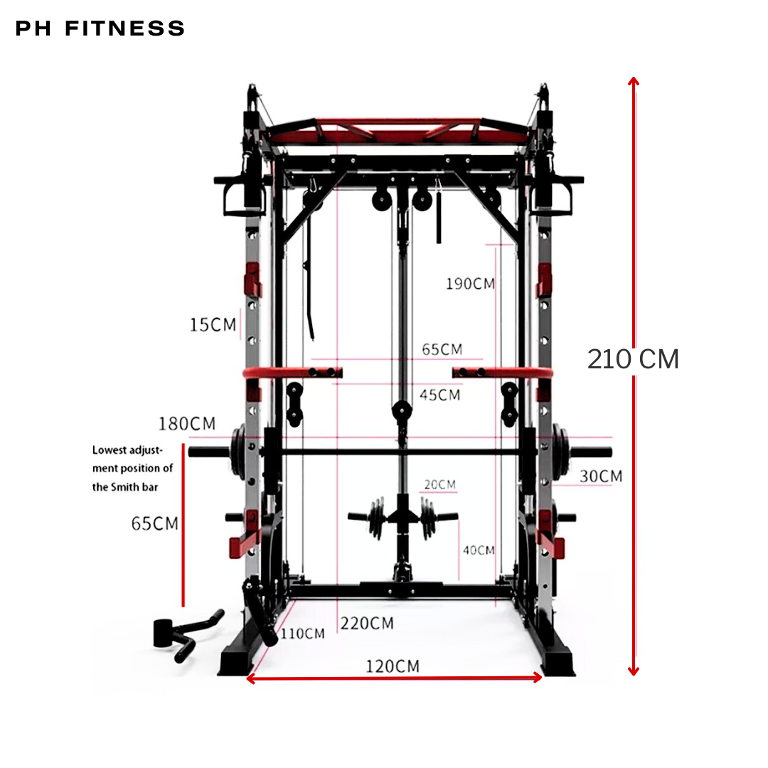 "Power Rack met Smith Machine with Safety Lock System"
