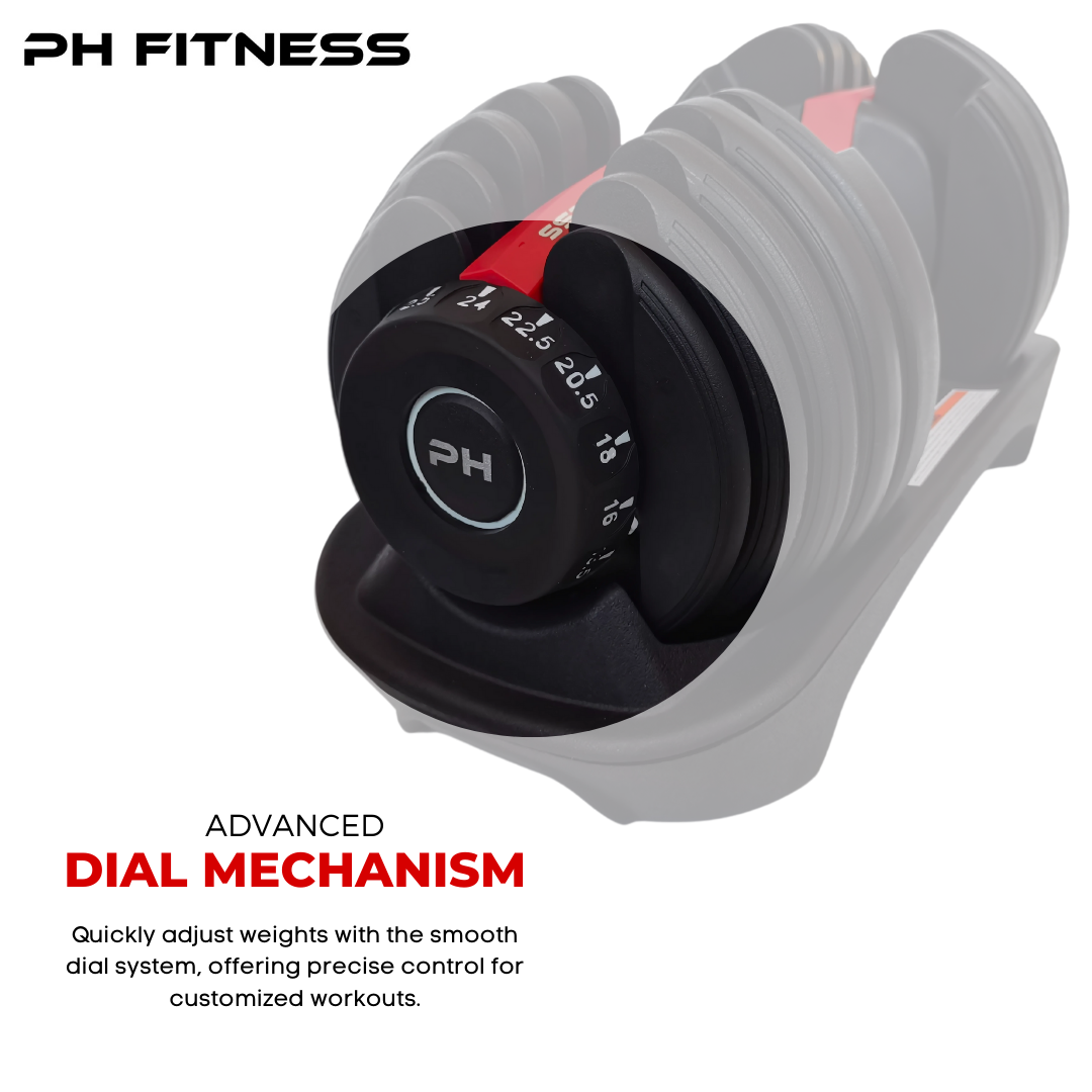 PH Fitness Verstelbare Dumbbells Set t/m 24KG | 2 STUKS |  Dumbell | Gewichten