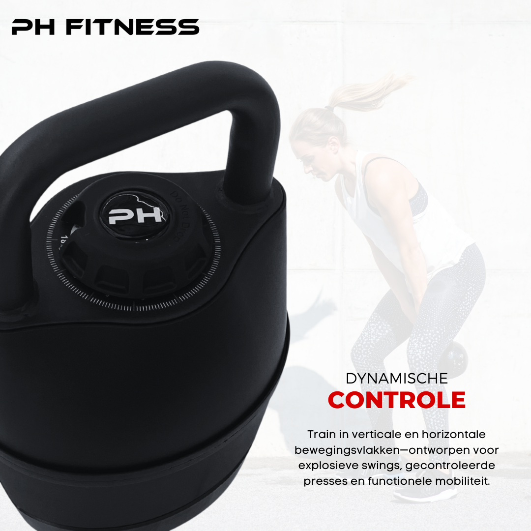 Verstelbare Kettlebell 6-in-1 (3,5–18 kg)
