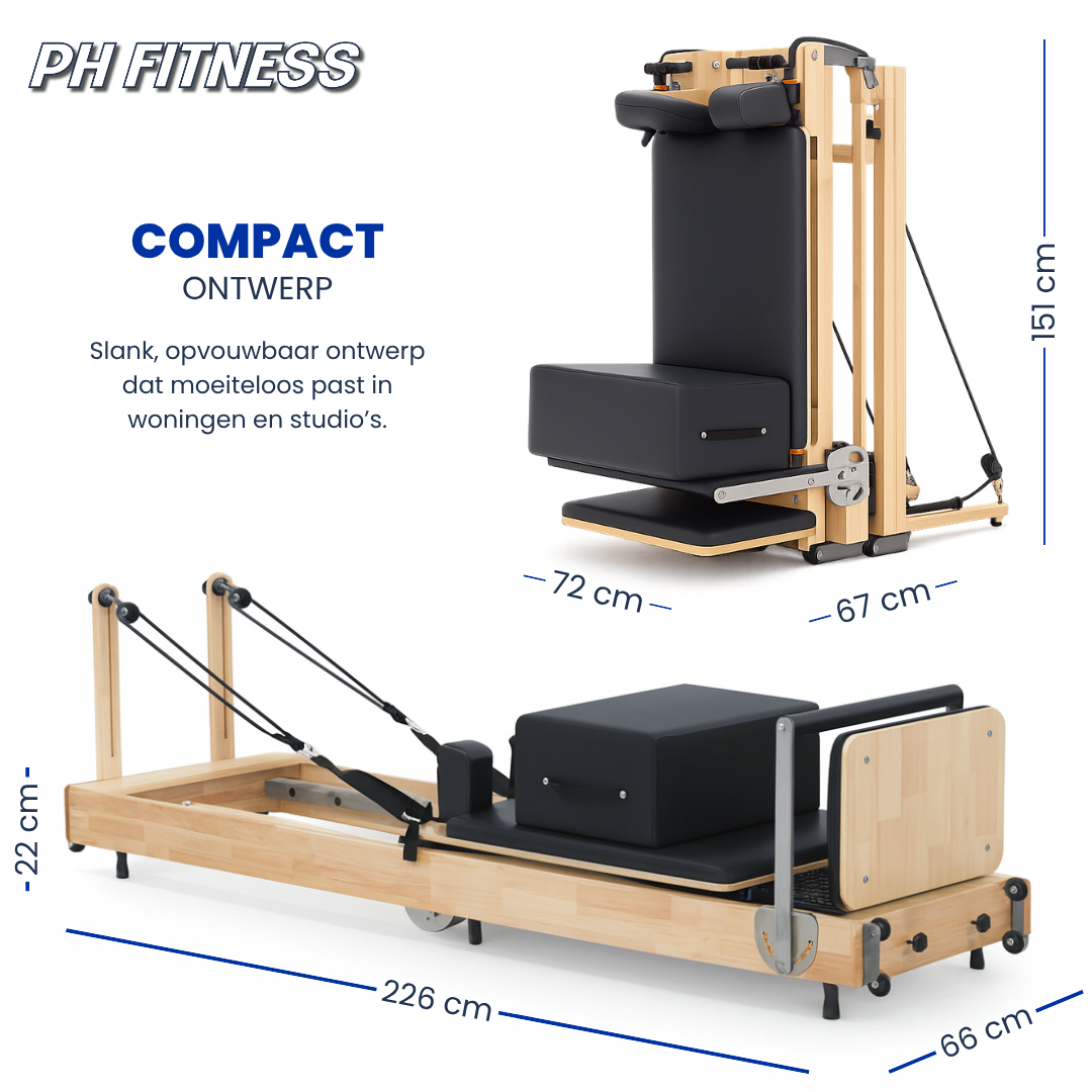 Wooden Pilates Reformer - Foldable Edition