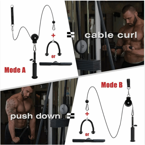 "Compact Kabelsysteem for Efficient Home Gym Setup"
