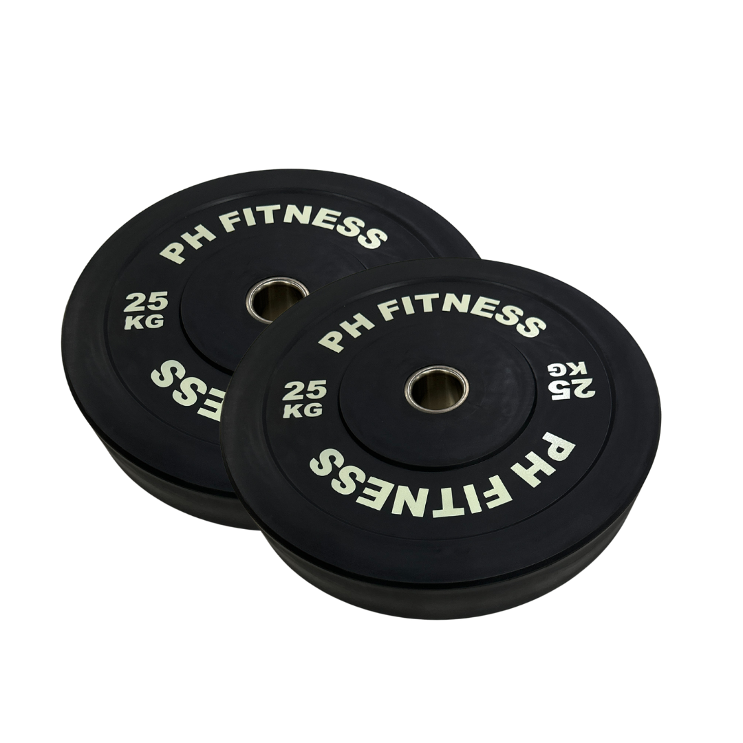 "PH Fitness Bumper Plates - Shock-Absorbing Design for Safe Drops"
