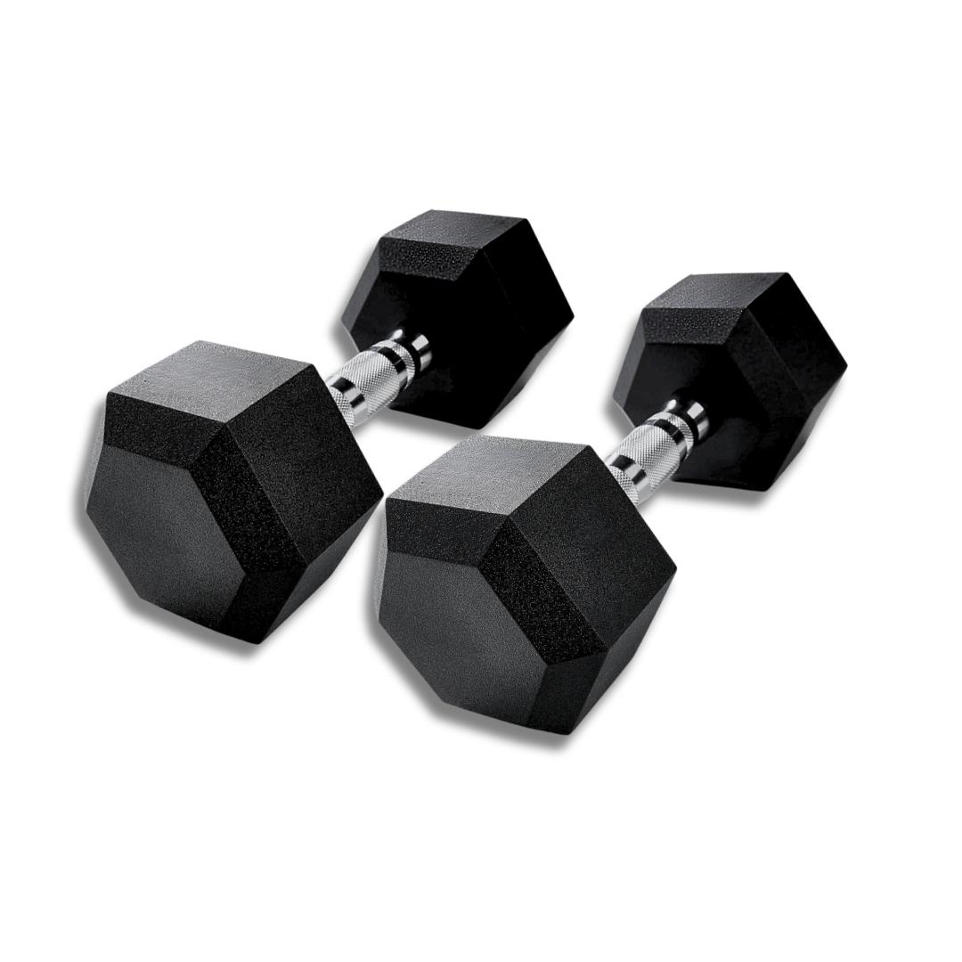 "Hexa dumbbells set ranging from 2.5 to 60 kg, ideal for strength training and muscle building"
