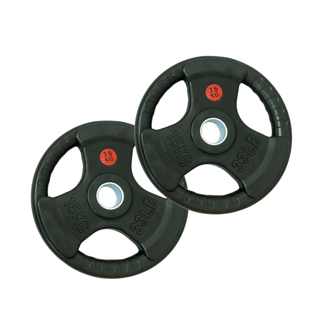 "Tri Handle Plates met precieze gewichtsmaten en slijtvaste coating"

