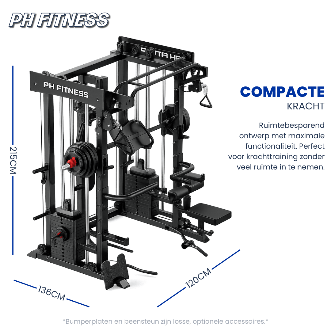 PH Fitness All-in-One Power Rack mit Smith-Maschine und 160 kg Gewichtsblöcken – Produktbild 3