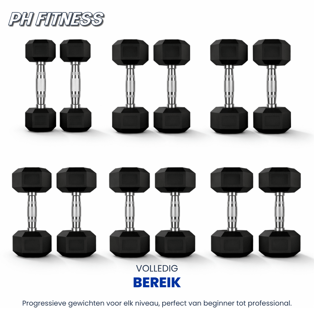 Hexa Dumbbell Set - 2.5 t/m 15KG met Dumbbell Rack - Physical Sports Group B.V.