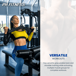 Multi Angle Kabelgreep Set PRO 5 - Delig met Carabiners – Ergonomische Kabelgrepen voor Lat Pulldown, Rows, Rugtraining & Fitness - PH Fitness