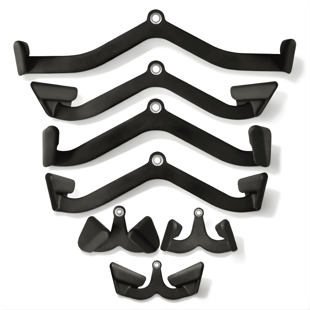 PH Fitness Multi Grip kabelgreepset met zeven zwarte lat- en rowgrepen