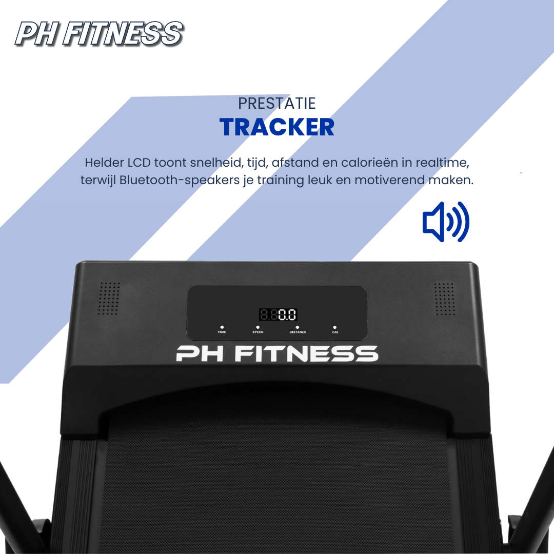 PH Fitness Loopband – Incline & Handmatige Helling – Opvouwbaar / Inklapbaar – CR - A1F - 3 – Black / Zwart - PH Fitness