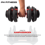 Premium Verstelbare Dumbbells 24KG [2 STUKS] - PH Fitness