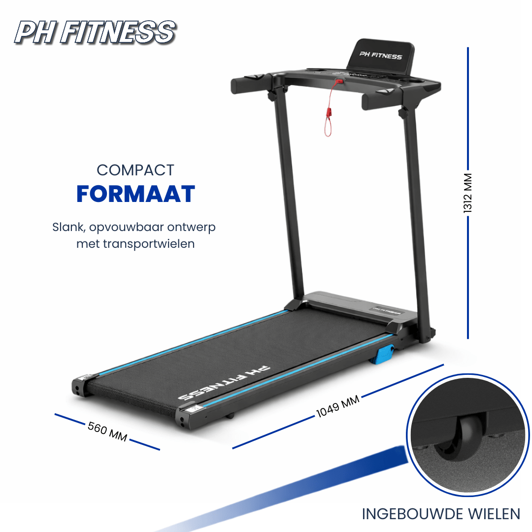 SmartRun Loopband 12km/h Incline tot 12% - PH Fitness