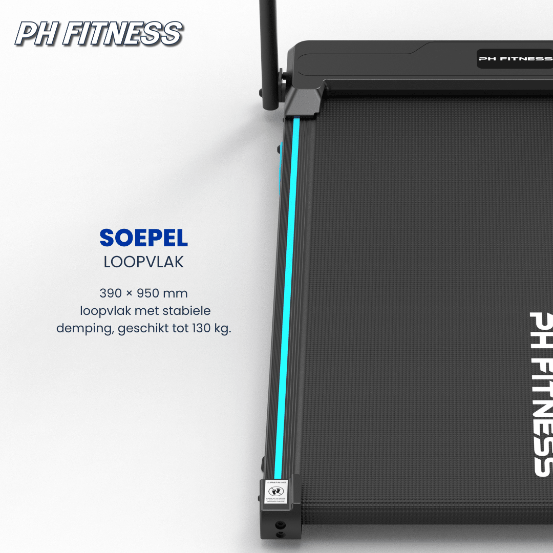 SmartRun Loopband 12km/h Incline tot 12% - PH Fitness