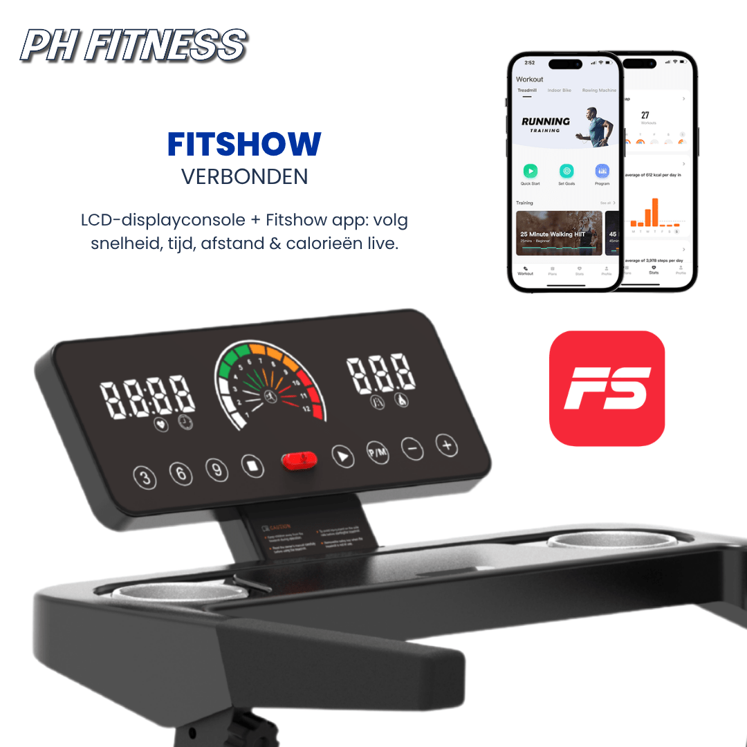 PH Fitness TH-900 klappbares Laufband bis 12 km/h – Produktbild 3