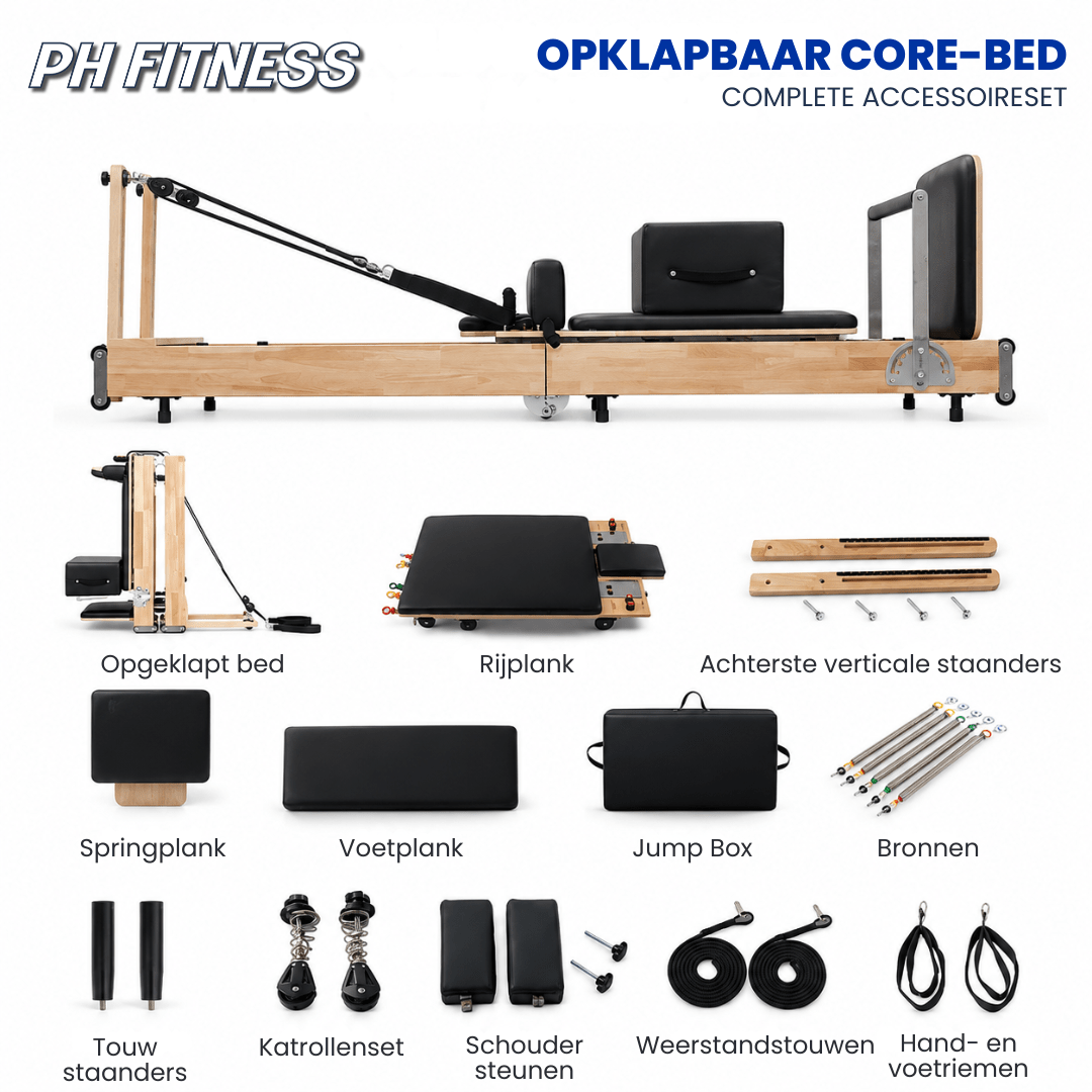 Wooden Pilates Reformer - Foldable Edition - Physical Sports Group B.V.