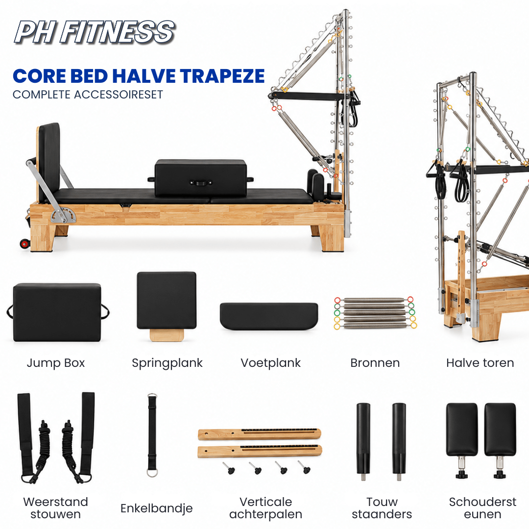 Wooden Pilates Reformer - Half Trapeze Tower - Physical Sports Group B.V.